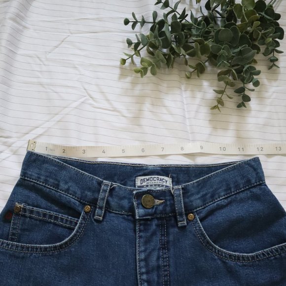 VINTAGE Cropped Straight Leg Jeans Embroidered Hem - Picture 4 of 8